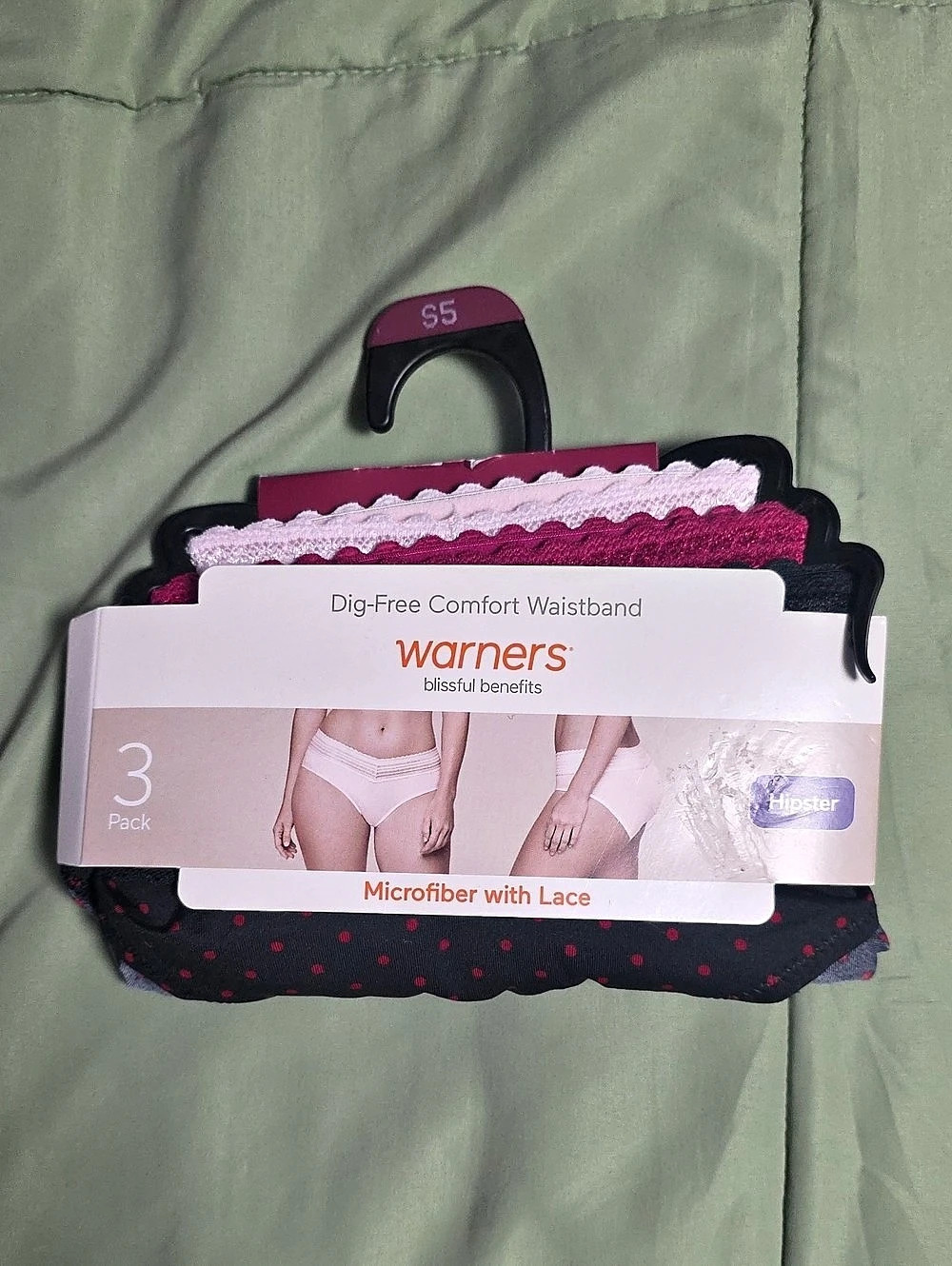 Warners® Blissful Benefits Women's Dig-Free Microfiber Lace 3-Pack Hipster